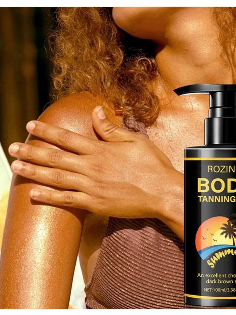 ROZINO Body Tanning Oil 3.381 fl oz SPF 0 for Body & Face